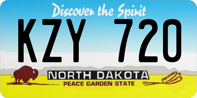 ND license plate KZY720