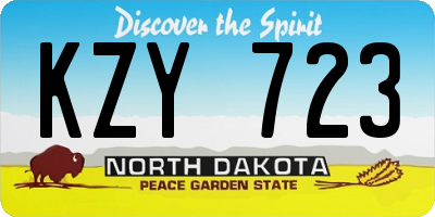 ND license plate KZY723