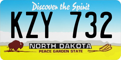 ND license plate KZY732