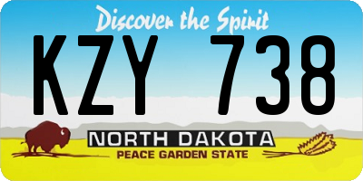 ND license plate KZY738