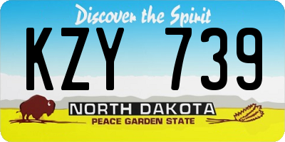 ND license plate KZY739