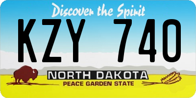 ND license plate KZY740