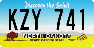 ND license plate KZY741