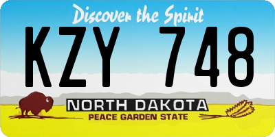 ND license plate KZY748