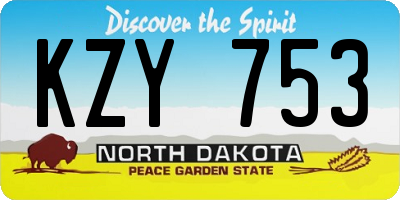 ND license plate KZY753