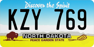 ND license plate KZY769