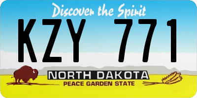 ND license plate KZY771