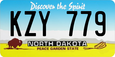 ND license plate KZY779