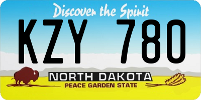 ND license plate KZY780