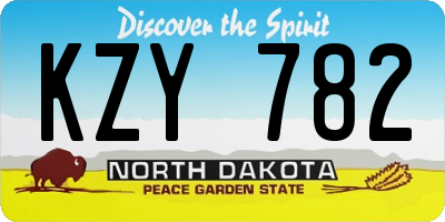 ND license plate KZY782