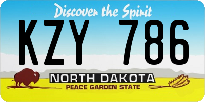 ND license plate KZY786