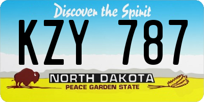 ND license plate KZY787