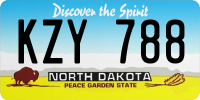 ND license plate KZY788