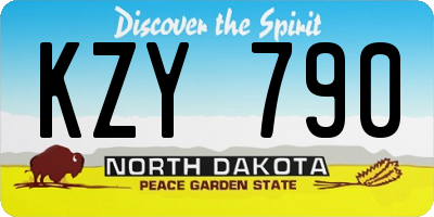 ND license plate KZY790