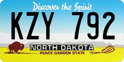 ND license plate KZY792