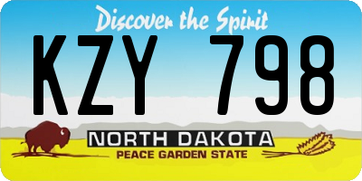 ND license plate KZY798