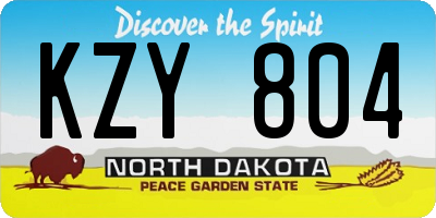 ND license plate KZY804