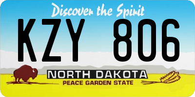 ND license plate KZY806