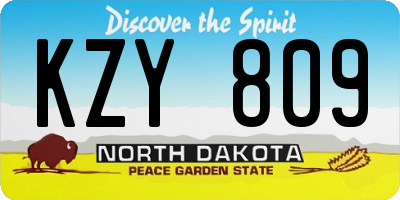 ND license plate KZY809