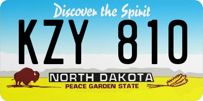 ND license plate KZY810