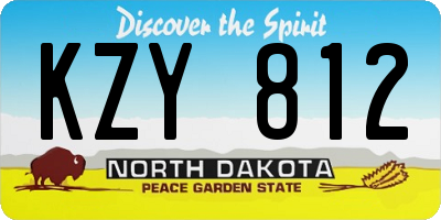 ND license plate KZY812
