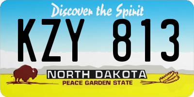 ND license plate KZY813