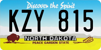 ND license plate KZY815