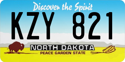 ND license plate KZY821