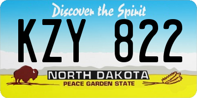 ND license plate KZY822