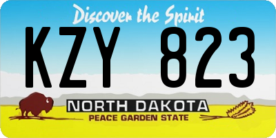 ND license plate KZY823