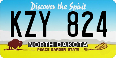 ND license plate KZY824