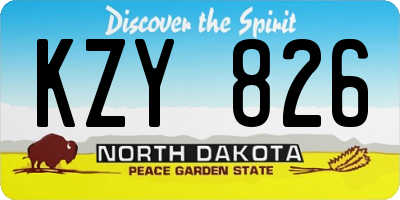 ND license plate KZY826