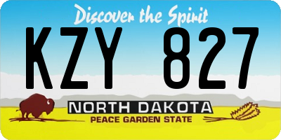 ND license plate KZY827