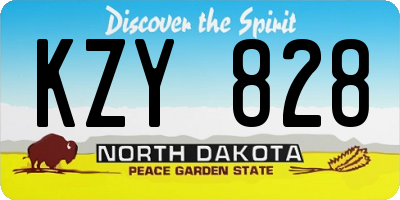 ND license plate KZY828