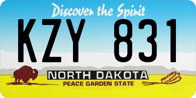 ND license plate KZY831