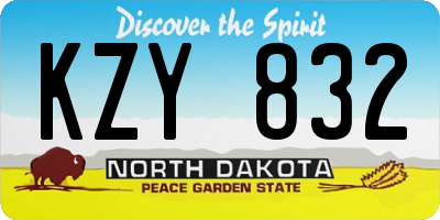 ND license plate KZY832