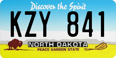 ND license plate KZY841