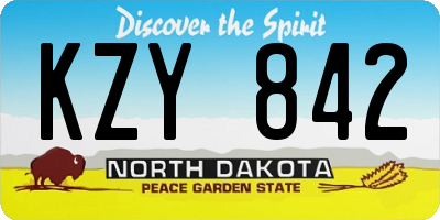 ND license plate KZY842