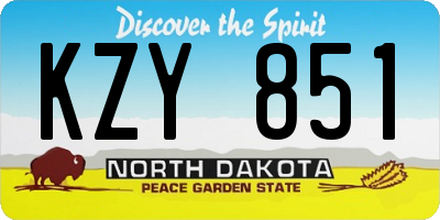 ND license plate KZY851