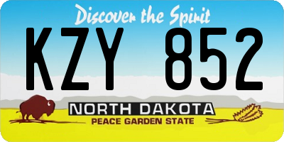 ND license plate KZY852