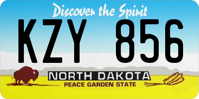 ND license plate KZY856