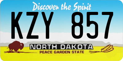 ND license plate KZY857