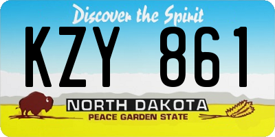 ND license plate KZY861