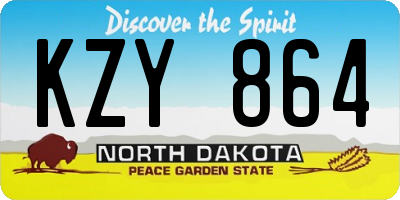 ND license plate KZY864