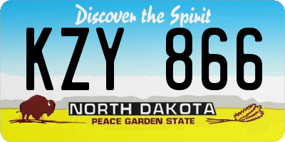 ND license plate KZY866