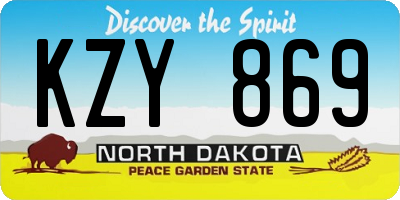 ND license plate KZY869