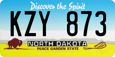 ND license plate KZY873