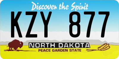 ND license plate KZY877
