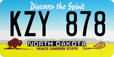 ND license plate KZY878