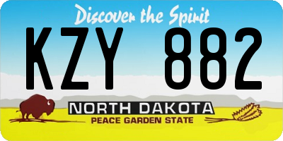 ND license plate KZY882